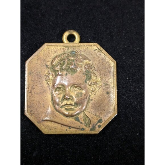 Vintage Sears National Baby Contest 1934 Honorable Mention Bronze Brass Charm - Picture 2 of 8